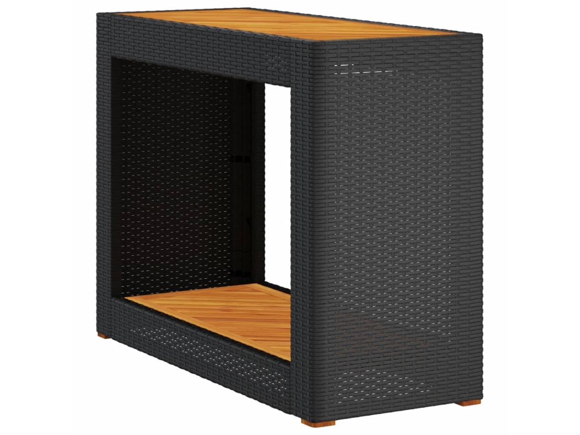 Mesa de jardín con tablero de madera 100x40x75 cm Mimbre Pata Negra MAISON EXCLUSIVE
