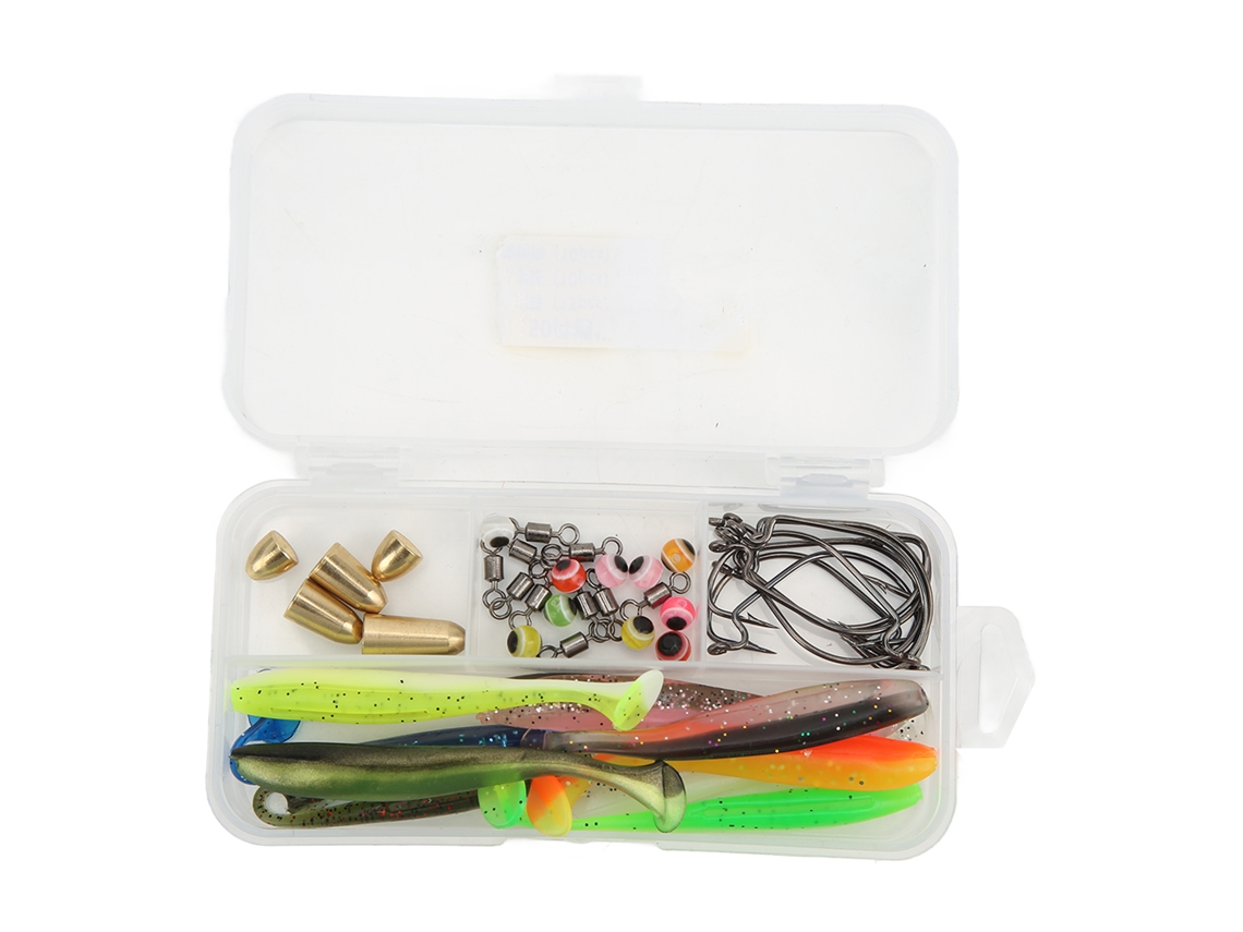 Kit De Anzuelos De Pesca Con 45 Piezas, Accesorios De Pesca Con Estuche Para Pesca En Agua Dulce Y Salada.