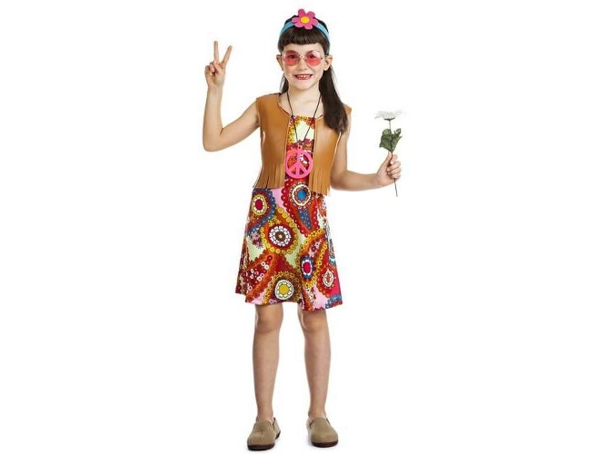 Disfraz de Niña DISFRAZZES Hippie Chaleco (Talla: 10 a 12 años)