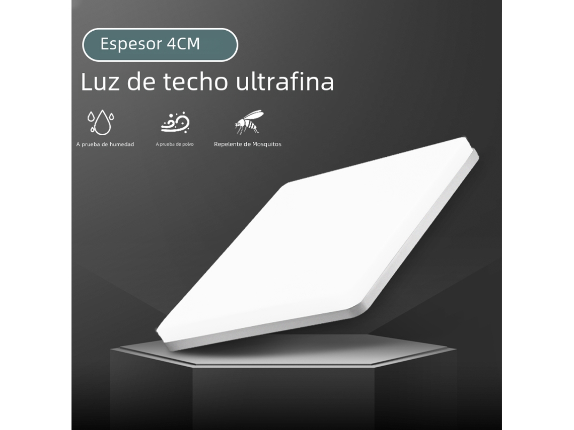 Luminária de Teto Quadrada de Led , com Led Independente e Controle Remoto. MDUG (branco Natural 48w)