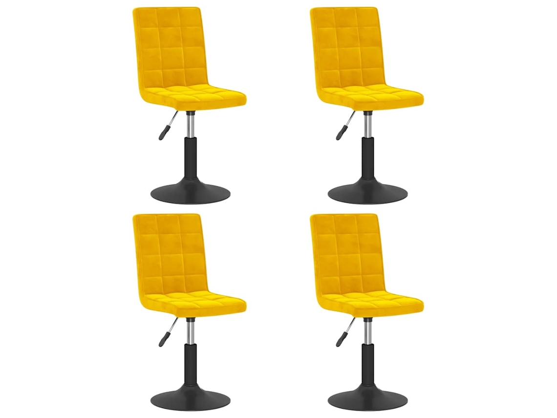 Maison Exclusive - Sillas De Comedor Giratorias 4 Uds Terciopelo Amarillo Mostaza