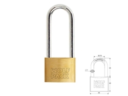 Candado Laton Arco Largo Llaves Iguales 50 mm Nº2 WOLFPACK LINEA PROFESIONAL
