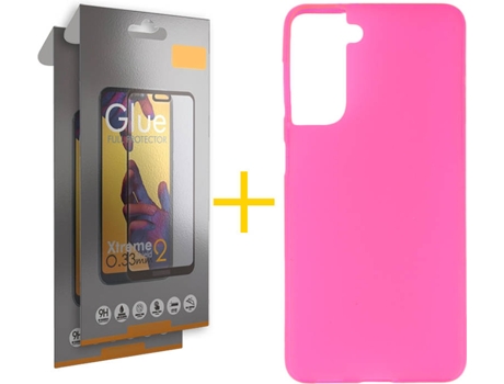 Carcasa + 2 Protectores de Pantalla para Samsung Galaxy S22 Plus 5G SKYHE Rosa