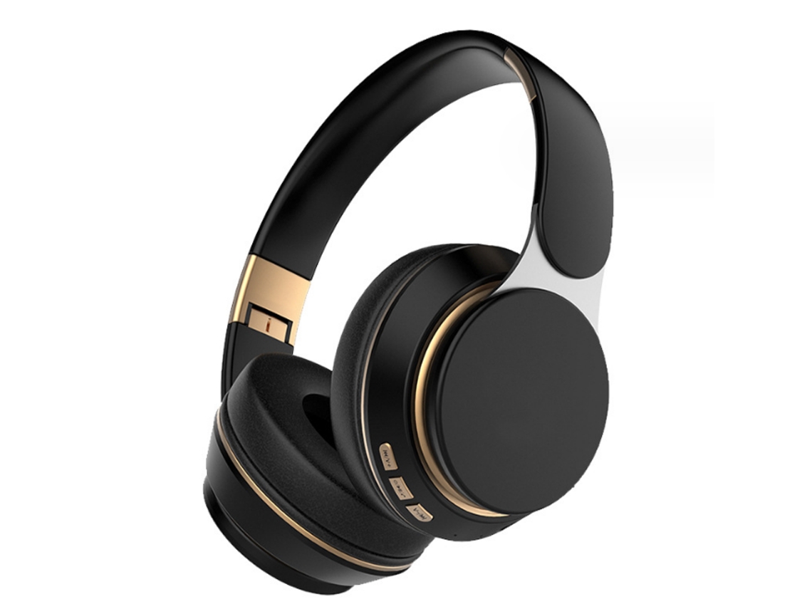 Auriculares estéreo Hi-Fi Bluetooth de diadema, color negro