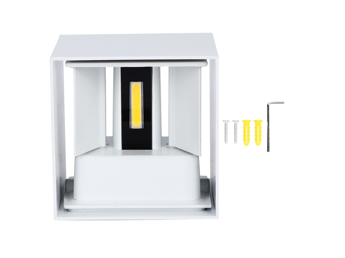 2026-lámpara De Pared Led Exterior Impermeable Cuadrada Aluminio Regulable 85-265v 3000-3200k 6w Blanca