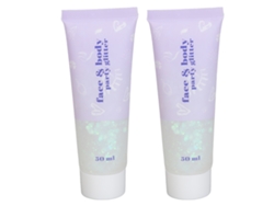Gel corporal con purpurina, 2 unidades, 50 ml, blanco, seguro, fácil de limpiar
