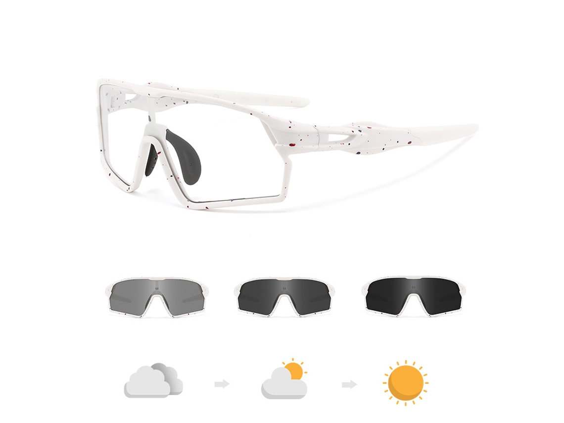 Gafas de ciclismo Chrui fotocromáticas UV400 (blancas)