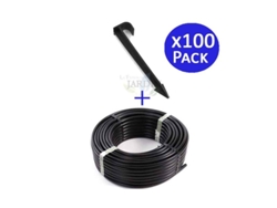 Tubería Goteo 16Mm X 100 Metros 100 Piquetas Estaca de Sujeción de Tubería de Goteo 16Mm SUINGA