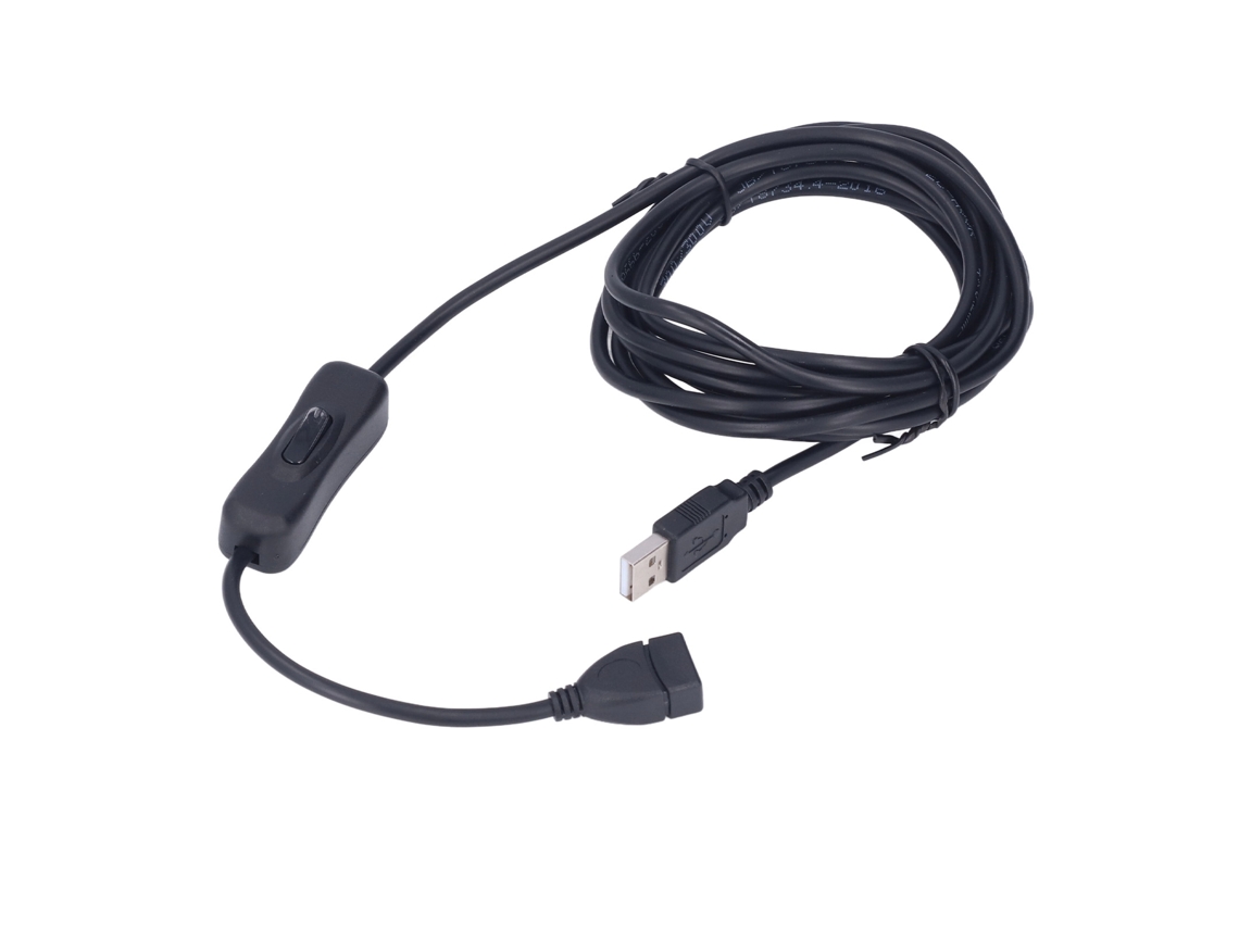 Cable De Extensión Usb Con Interruptor, 3 M, Transmisión De Datos Y Energía Para Lámpara/ventilador De Mesa Led.