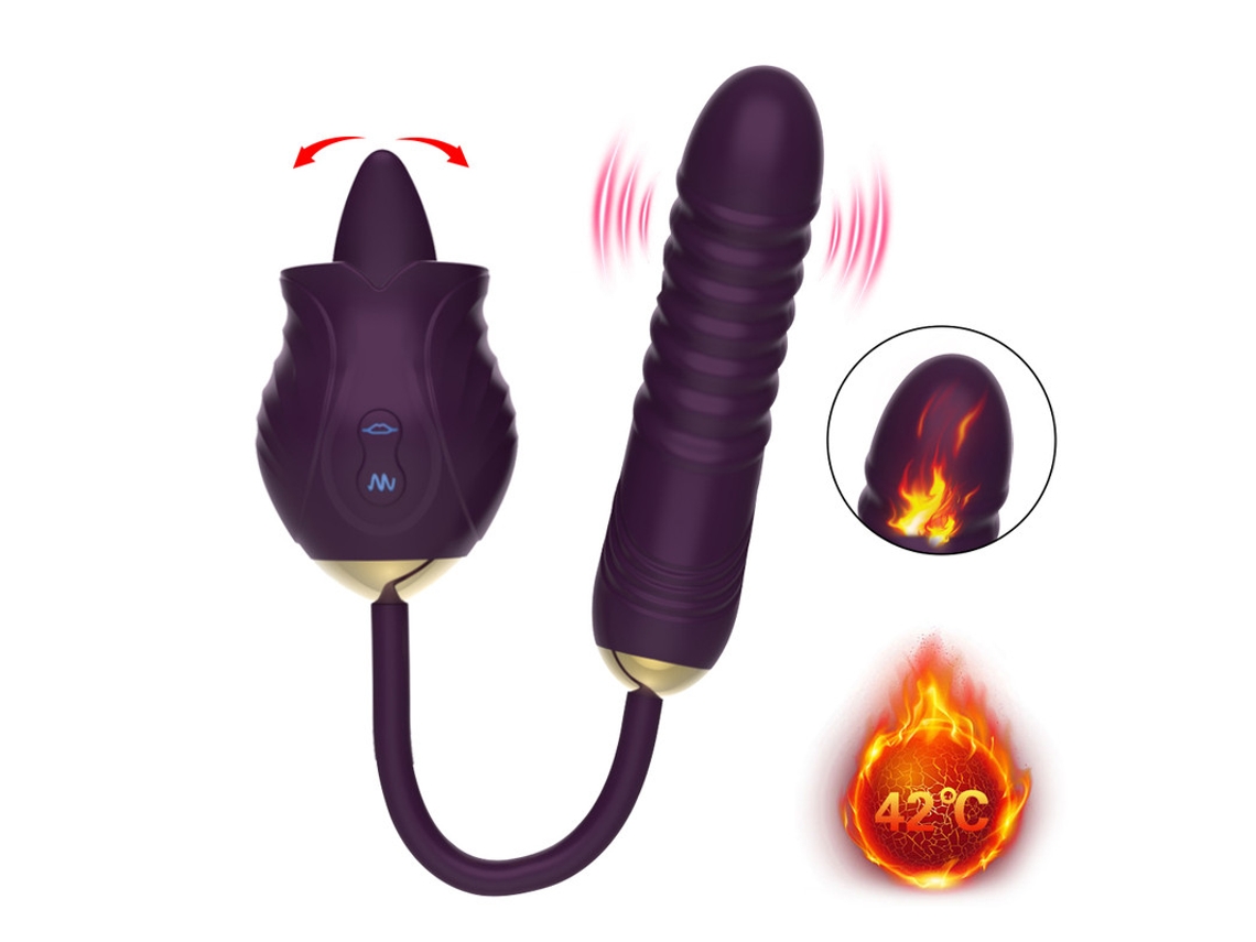 Vibrador De Masaje Telescpico Para Lamer La Lengua Rosa Para Mujeres (prpura) Bestvite