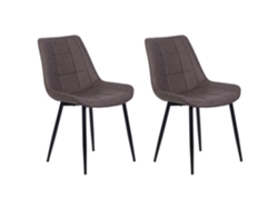 Cadeiras Luxuosas Em Pele Sintética Beliani Melrose Ii De Pele Sintética Castanho 51x58x85