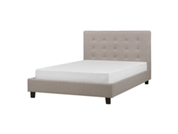 Cama con somier BELIANI Rochelle de Poliéster Gris 147x218x109