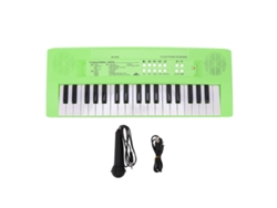 Ats-teclado Piano Electrónico Infantil 37 Teclas Con Micrófono Verde Juguete Educatsivo Musical Para Niños