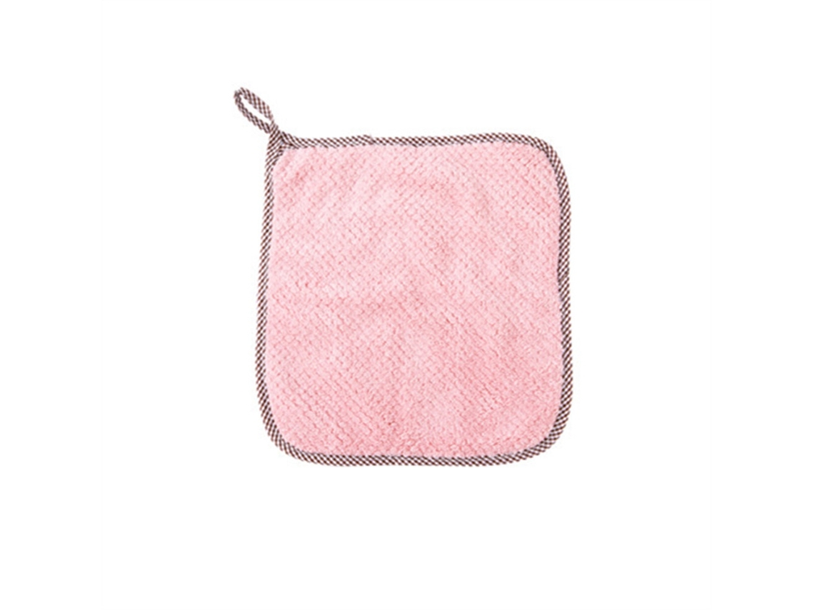 Toalla De Mano De Cocina Colgante, Superabsorbente, Suave Forro Polar Coral, Rosa, 27x24cm