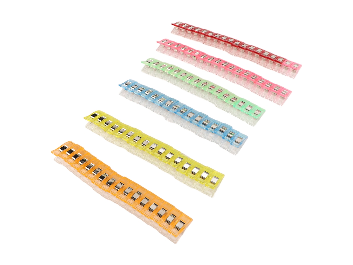 100 Clips De Costura Multiusos De Plástico Para Patchwork, Manualidades Y Encaje, Cor Aleatorio