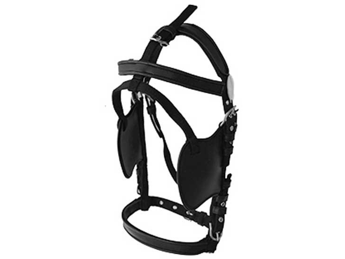 Arnês de Condução de Peitoral Único Fussen Nylon/Pvc Preto Fullhispano Hipica