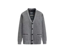 Chaqueta Rebe para hombre, de punto grueso, de algodón, cuello en V, mangas largas, tallas L-4XL, 4XL, gris.