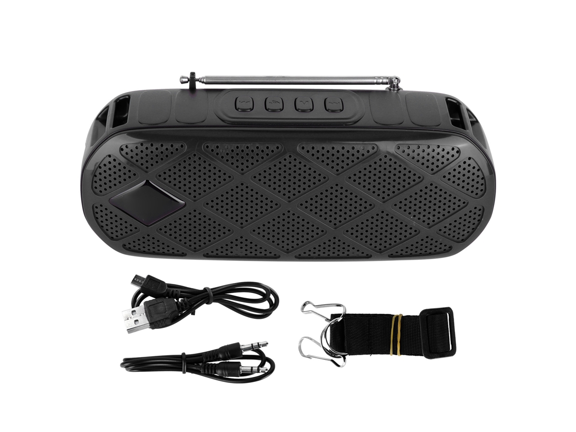 Altavoz Bluetooth Portátil Solar Para Exteriores Con Linterna Y Función De Radio Fm (negro)