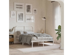 Estructura Cama Sin Colchón Con Cabecero Metal Blanco 120x190cm