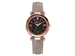 Reloj Analógico Para Mujer Con Correa De Piel Sintética Y Esfera Redonda Gris.