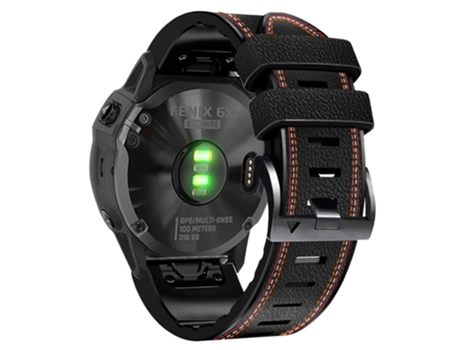Correa de Silicona 26mm línea de costura de tres colores liberación rápida resistente al sudor para Garmin Enduro/Tactix Delta/Tactix 7 Pro - negro