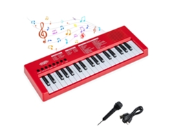 Teclado infantil de 37 teclas, 8 ritmos, rojo, con micrófono. NORTHIX