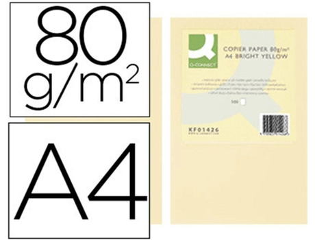 Papel Color Q Connect Din A4 80Gr Crema Pack De 500 Hojas
