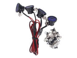 Faros Led Redondos De Luz Alta De 4 Led Para Coche Rc Crawler A Escala 1/10 Axial Scx10 90046 Azul