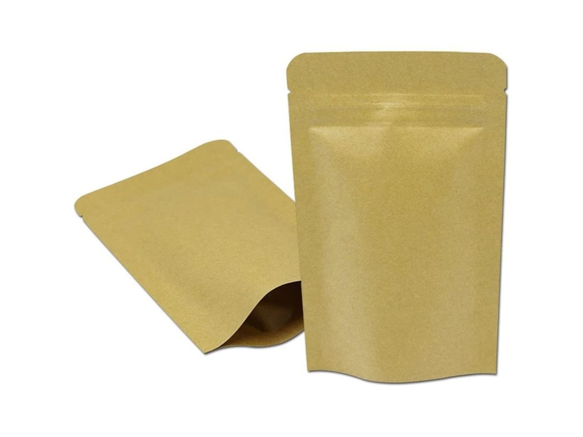 2026altiro-50 Bolsas De Papel Kraft Selladas Con Cierre De Cremallera, 12 X 20 + 4 Cm, Ventana Hd, Formato Vertical, Color Marrón.