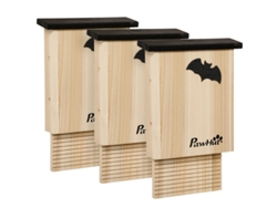 3 Casas Para Murciélagos De Abeto Negro Natural Resistentes A La Intemperie