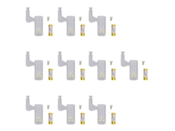 2026-10 Conjuntos Luz Led Bisagra Alto Brillo Abs Para Armario Con 3 Perlas De Lampara Luz Calida