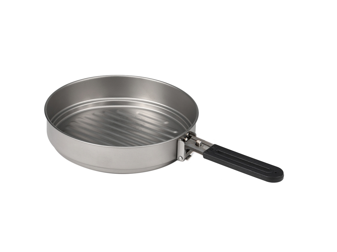 Sartén De Titanio Ultraligera De 1100 Ml Con Mango Plegable Para Camping, Senderismo Y Cocina Al Aire Libre.