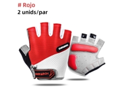 (rojo Xl) Guantes De Ciclismo Unisex, Antideslizantes Y Amortiguadores, Lavables, Estilo Medio Dedo.
