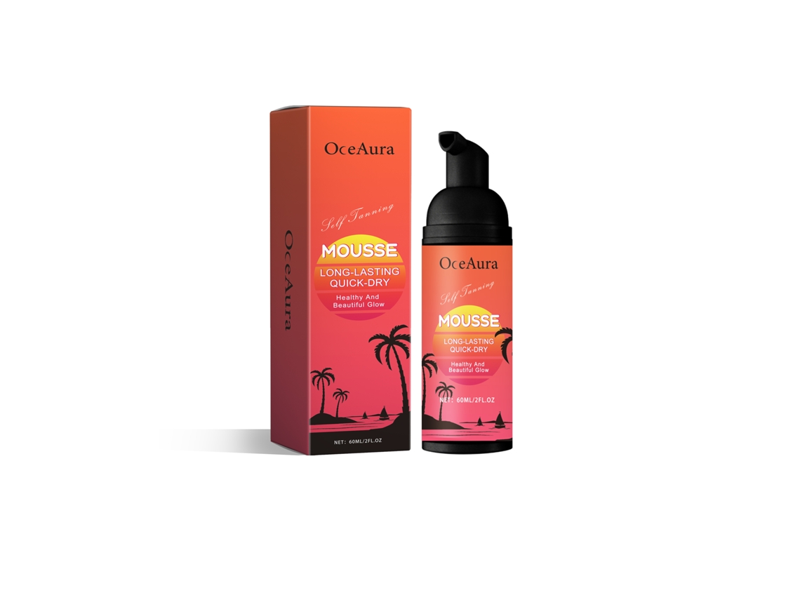 Mousse bronceadora de acción rápida para una piel radiante.