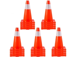 Conos De Tráfico De Pvc 45,7 Cm, Pack De 20 Unidades Con Bandas Reflectantes Y Base Antideslizante