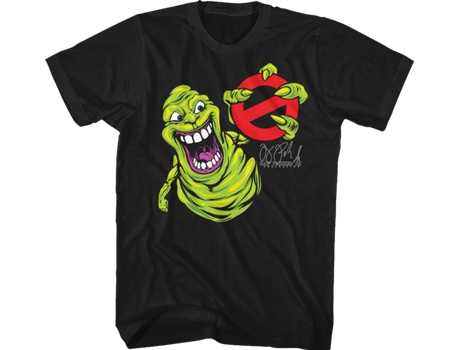 Camiseta Unisexo DEEPSTONE Slimer Ghostbusters Negro (S)