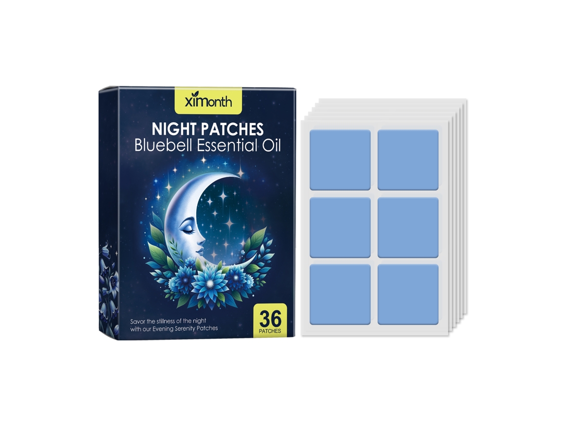 Parche nocturno Ximonth Sleep Patch, parche perfumado con aceites esenciales de jazmín, lavanda, cítricos y Blue Wind para dormir.