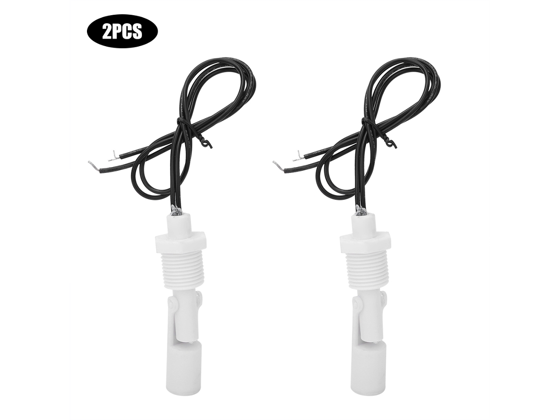 2026velora-2pcs Sensor De Nivel De Agua Interruptor Flotador Plástico Pp Blanco Hilo Npt 1/2in Dc0-