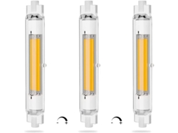 Bombilla LED regulable R7s de 118 mm, 20 W (equivalente a halógena de 200 W), 3000 K, 2000 lm, 360°, paquete de 3 | Sin marca