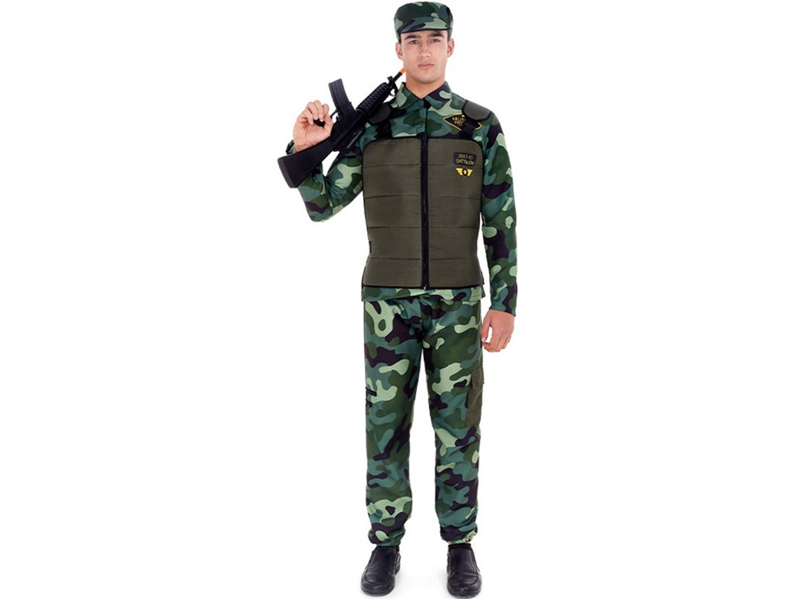 Disfraz de Niño PARTILANDIA gorra verde militar de camuflaje (Tam.: M)