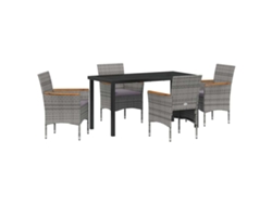 Maison Exclusive - Conjunto De Comedor De Jardín 5 Pcs Gris Ratán Sintético