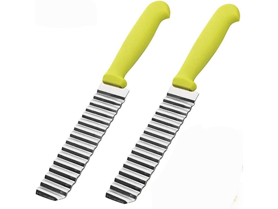 Elegante cortador ondulado, hoja de acero inoxidable que garantiza un corte multiusos para una presentación creativa de alimentos y una experiencia de agarre antideslizante.