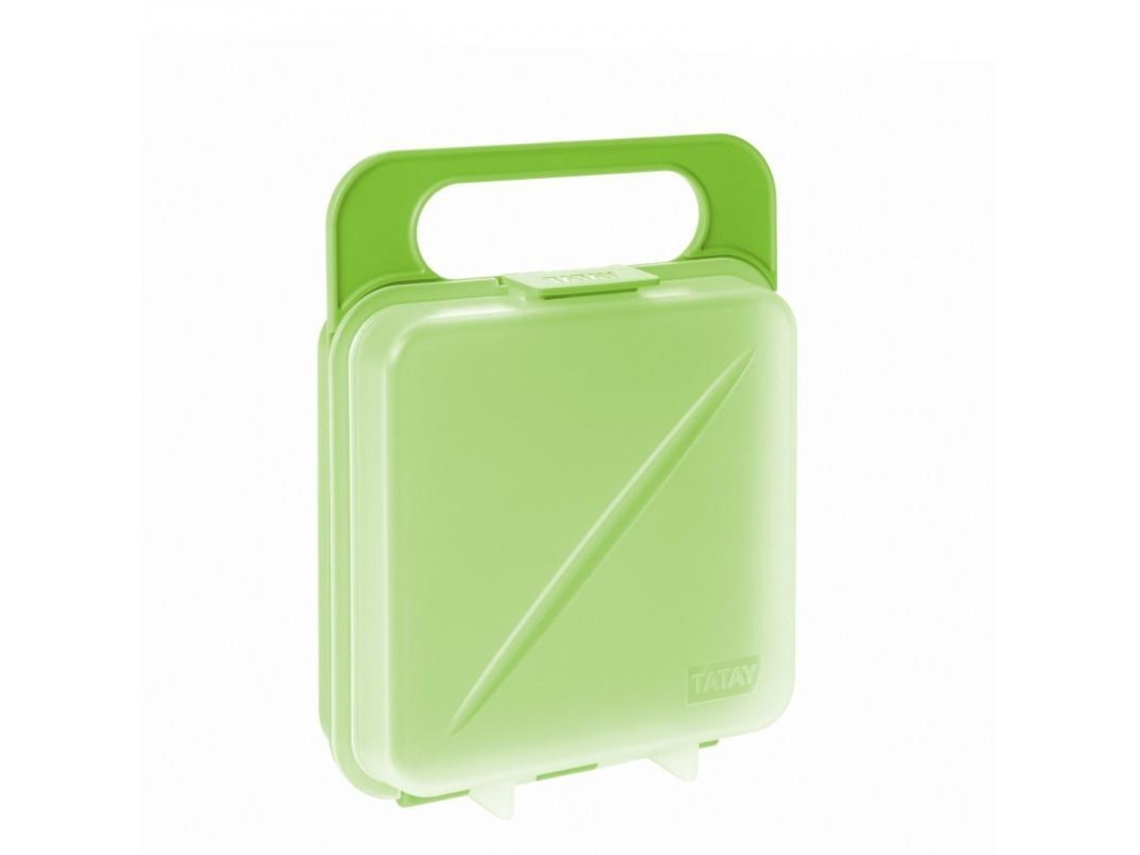 Contenedor de Alimentos TATAY Porta Sandwich Infantil (Verde - 18 x 14 x 4.5 cm - Plástico PP05)
