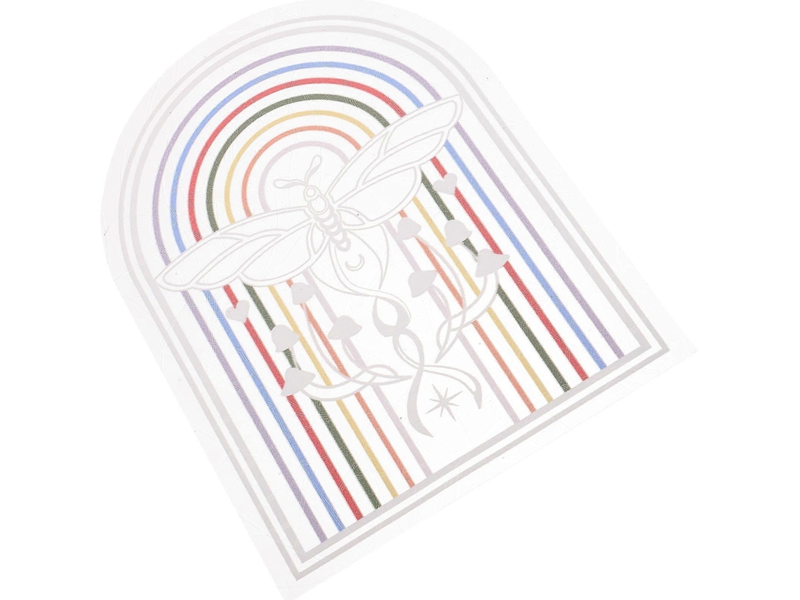 Adhesivo antiestático para ventanas con estampado de prisma arcoíris, PVC, 15 x 11,1 cm, 1 unidad.