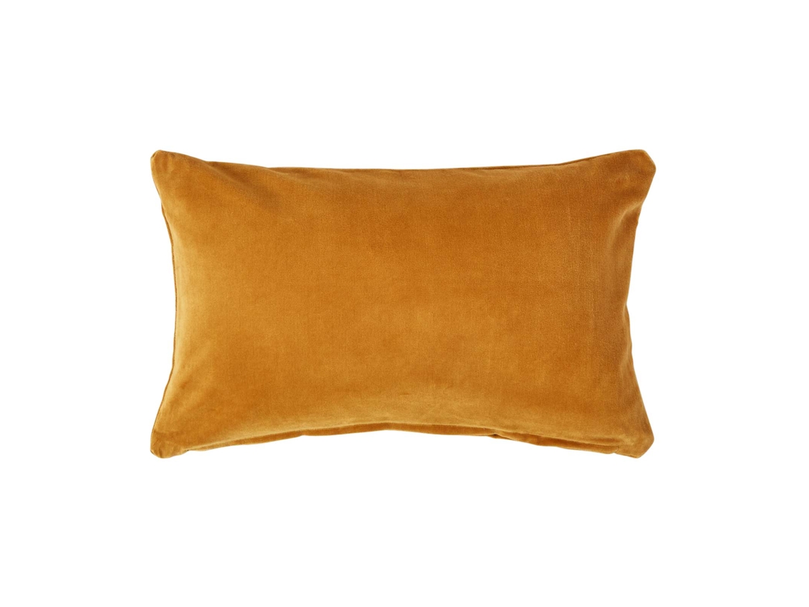Homescapes Mustard Velvet Cushion Cover 30x50 Cm