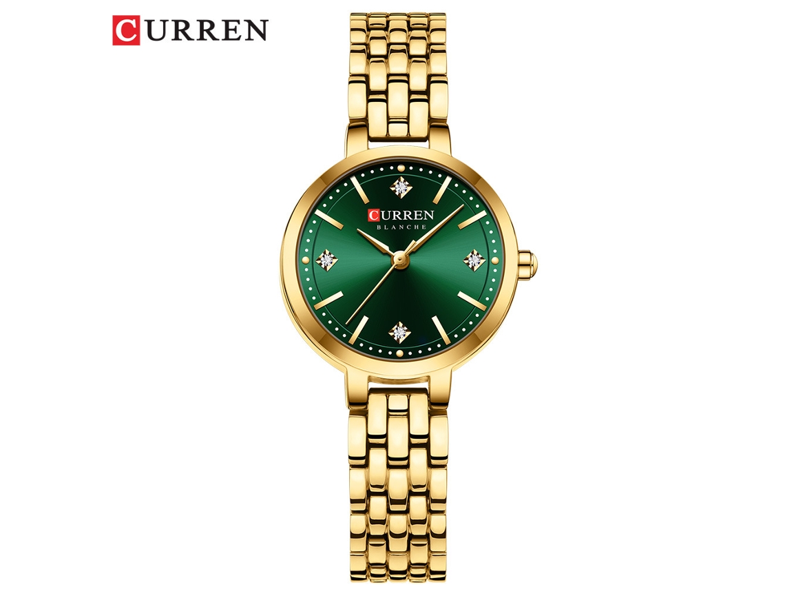 Reloj De Pulsera De Moda Para Mujer (dorado Y Negro) Con Esfera Pequeña Y Diamantes De Imitación, Estilo Casual, Cuarzo, Compacto.