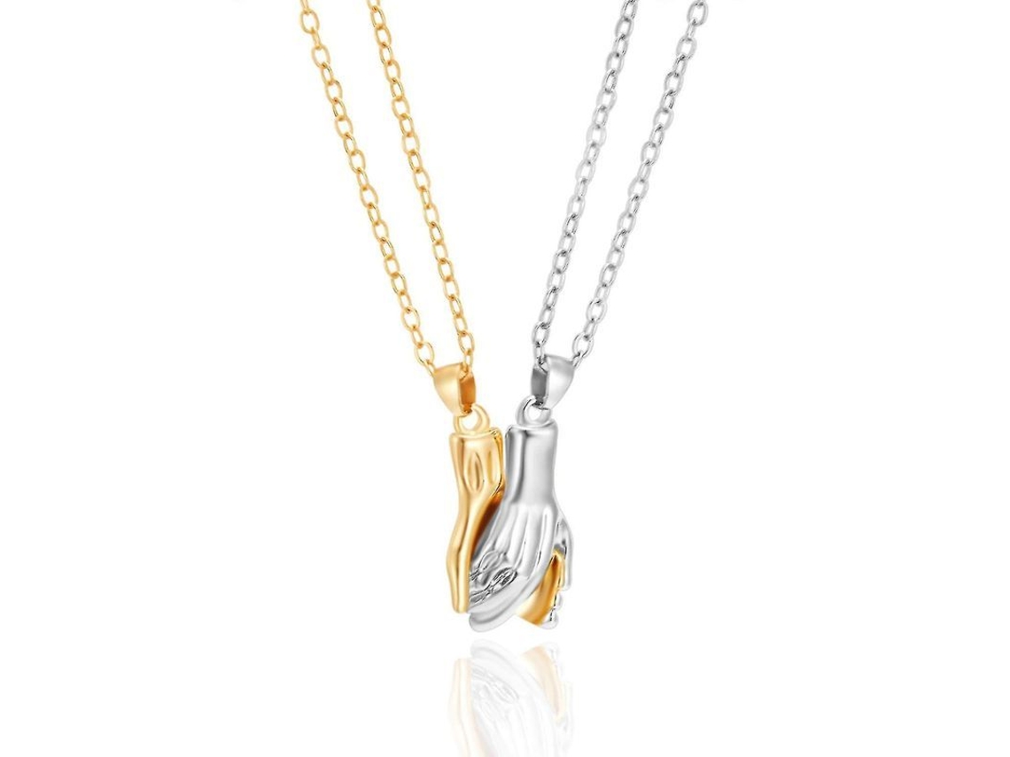 Colgante "Dos almas, un corazón" para parejas (2026), collar ajustable de acero inoxidable con imán.