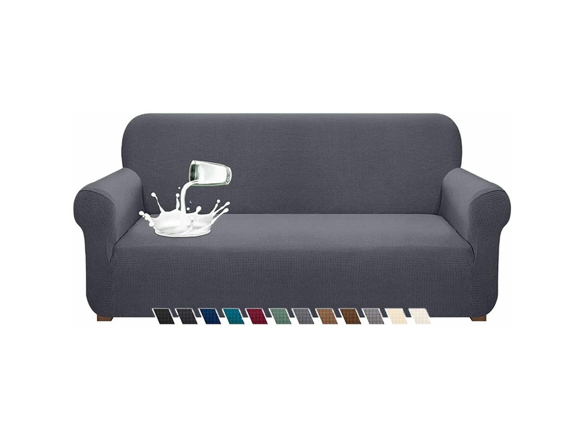 Capa para Sofá Capa Elástica Impermeável Antiderrapante Cinza Assento Elastano Cinzento (90/130 cm)