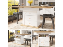 Mesa De Comedor Extensible (110-140×80 Cm), Mesa De Comedor Plegable, Adecuada Para 4-6 Personas, Diseño Extensible.