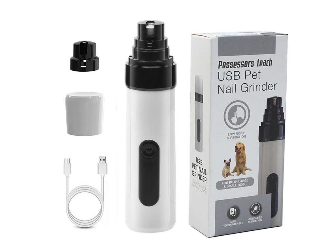 Lima de uñas para mascotas con 2 velocidades, cortauñas eléctrico LED para perros y gatos, totalmente automático.